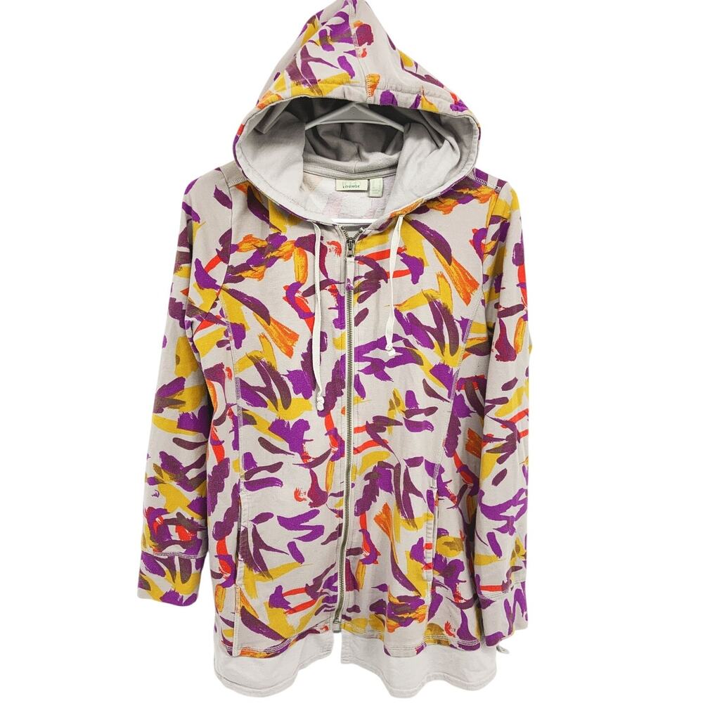 Logo Lounge Multicolor Hoodie Sweatshirt Zip Up Size S